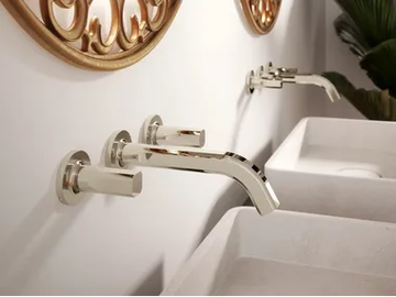 APPIA - 3 hole wall-mounted brass washbasin mixer by Rubinetterie Treemme - view 2